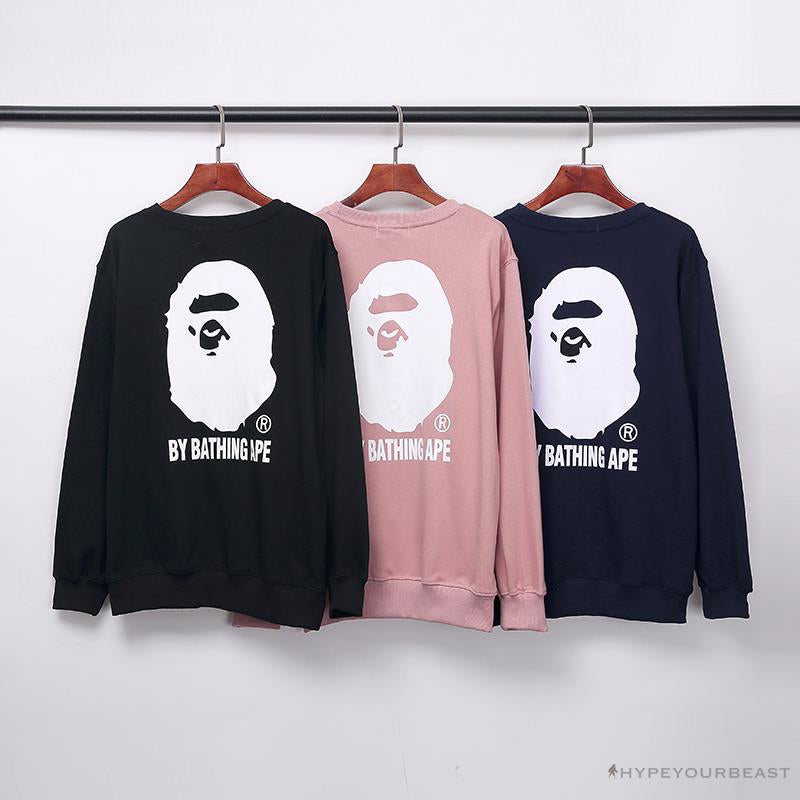 BAPE Behind The Great Ape-Man Head Long Sleeve Shirt 'BLACK'