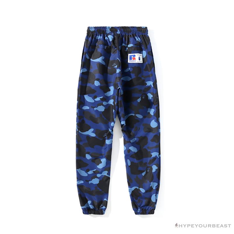 BAPE x RUSSELL ATHLETIC Drawstring Camouflage Pants 'BLUE'