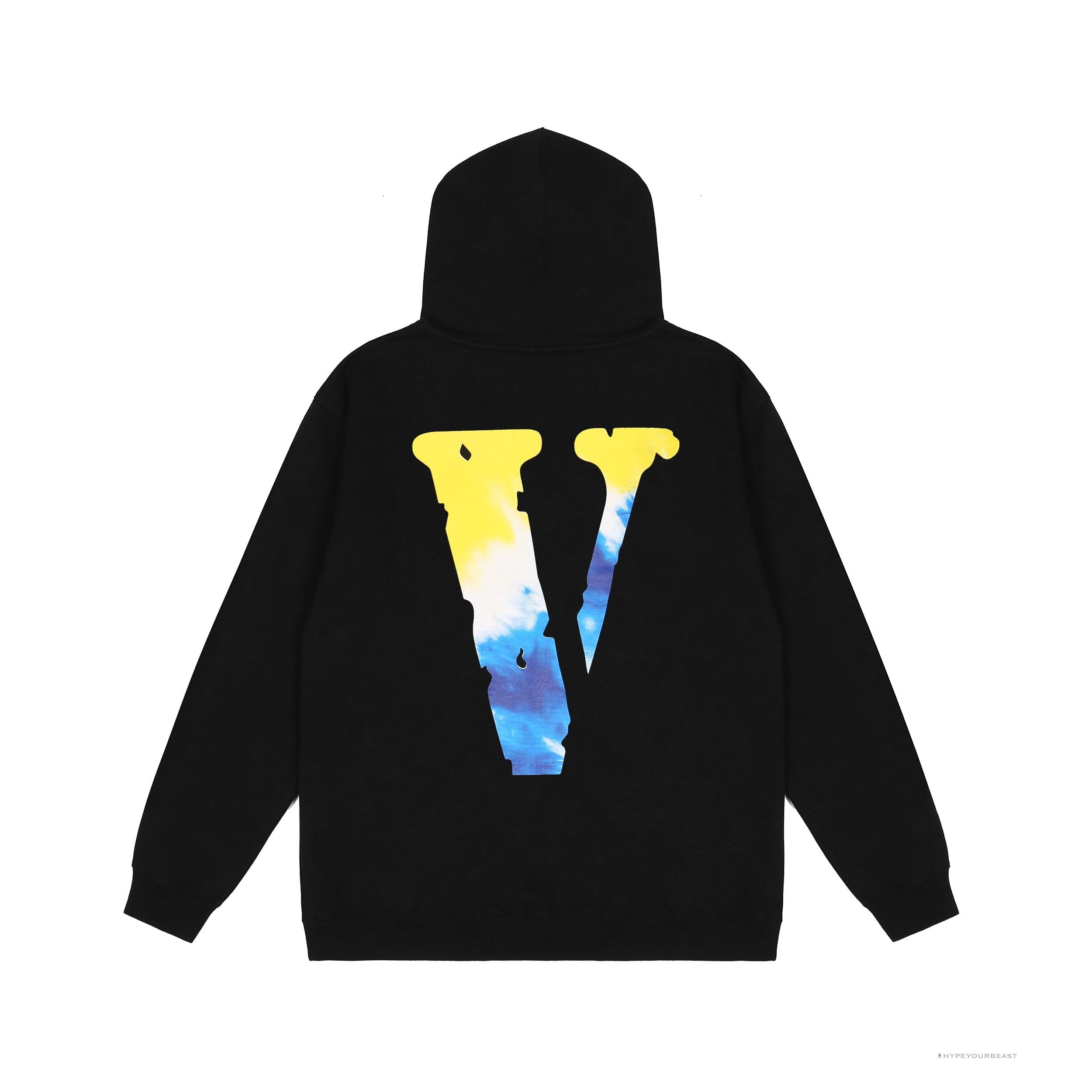 Vlone Hoodie Blue Yellow Logo (Black)