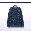 BAPE Classic Ape Head Embroidered Camouflage Long Sleeve Shirt 'BLUE'