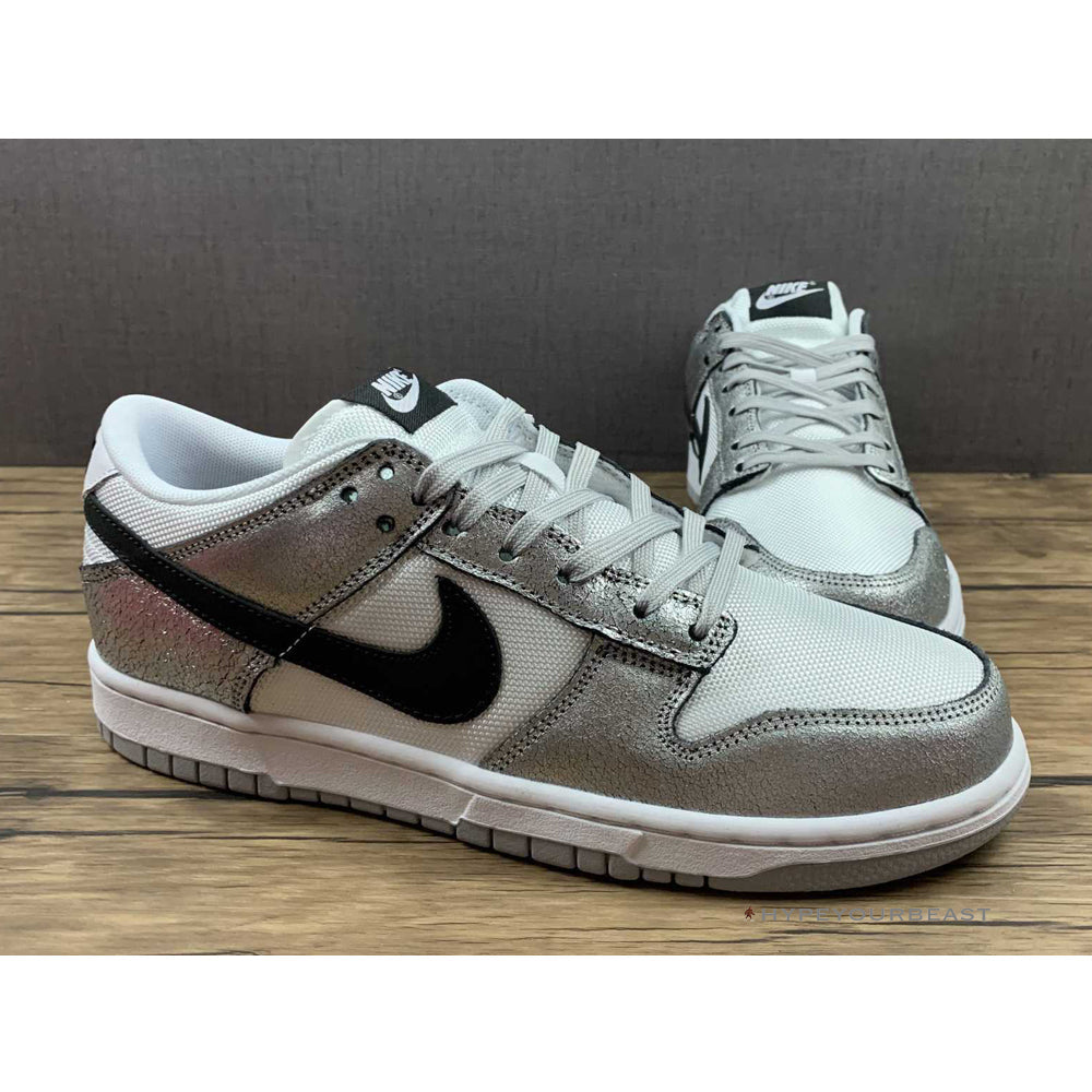Nike Dunk Low Cracked Leather Silver