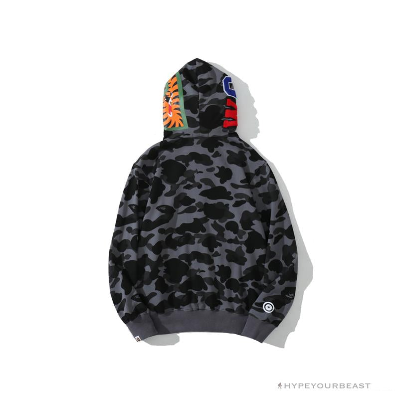 BAPE Camo Hoodie Shark Head 'GREY'