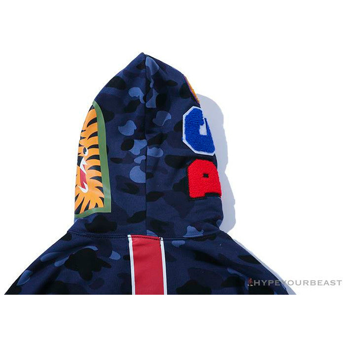 BAPE x PSG Paris Saint-Germain Camouflage Blue Hoodie