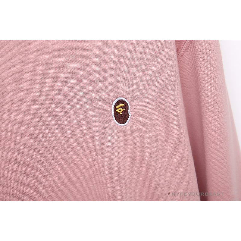 BAPE Classic Ape Head Embroidered Long Sleeve Shirt 'PINK'