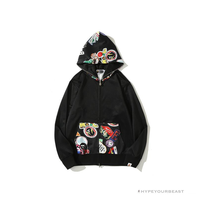 BAPE Badge LOGO Sticker Style Stitching Hoodie