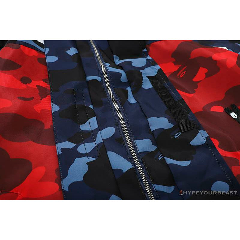 BAPE x PSG Paris Saint-Germain Camouflage Blue-Red Hoodie