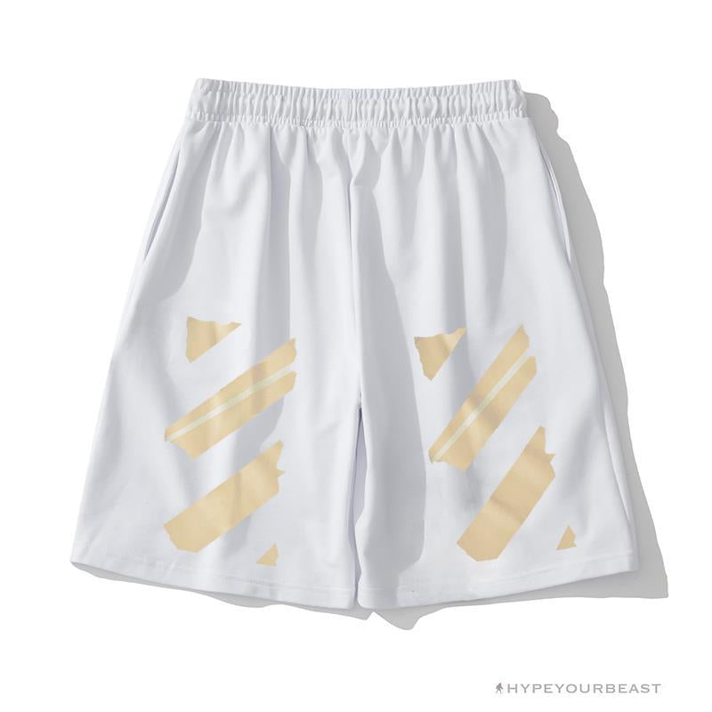 OFF-WHITE Explosive Strip Basic Arrow Shorts 'WHITE'