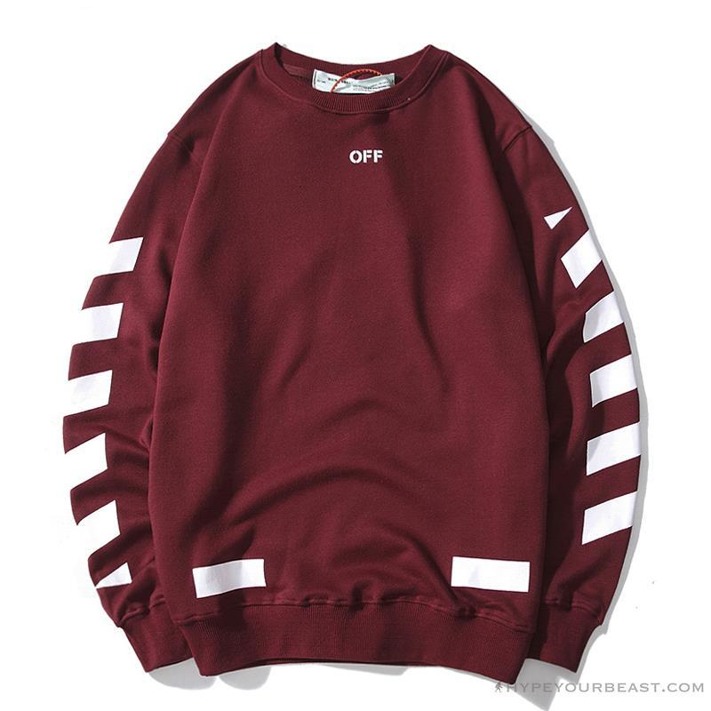 OFF-WHITE Classic Basic Cotton Terry Long Sleeve Shirt 'WINE RED'