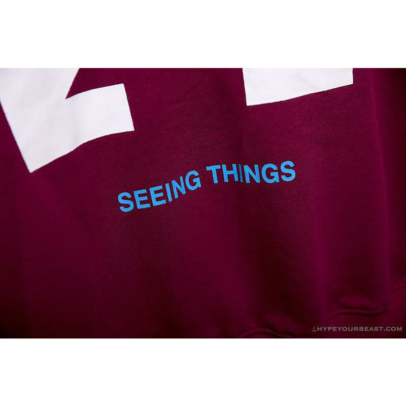 OFF-WHITE Classic Basic Cotton Terry Long Sleeve Shirt 'WINE RED'