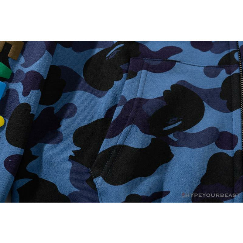 BAPE x Readymade Tiger Head Foam Camouflage Hoodie 'BLUE'