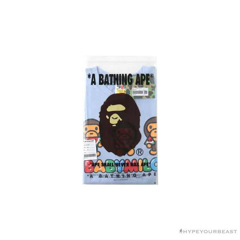 BAPE Baby Milo Watermelon Little Monkey Tee Shirt 'BLUE'