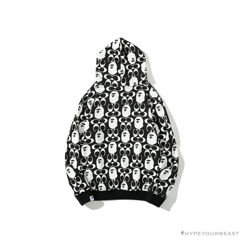 BAPE x COACH Co-Branded Black-White Hoodie