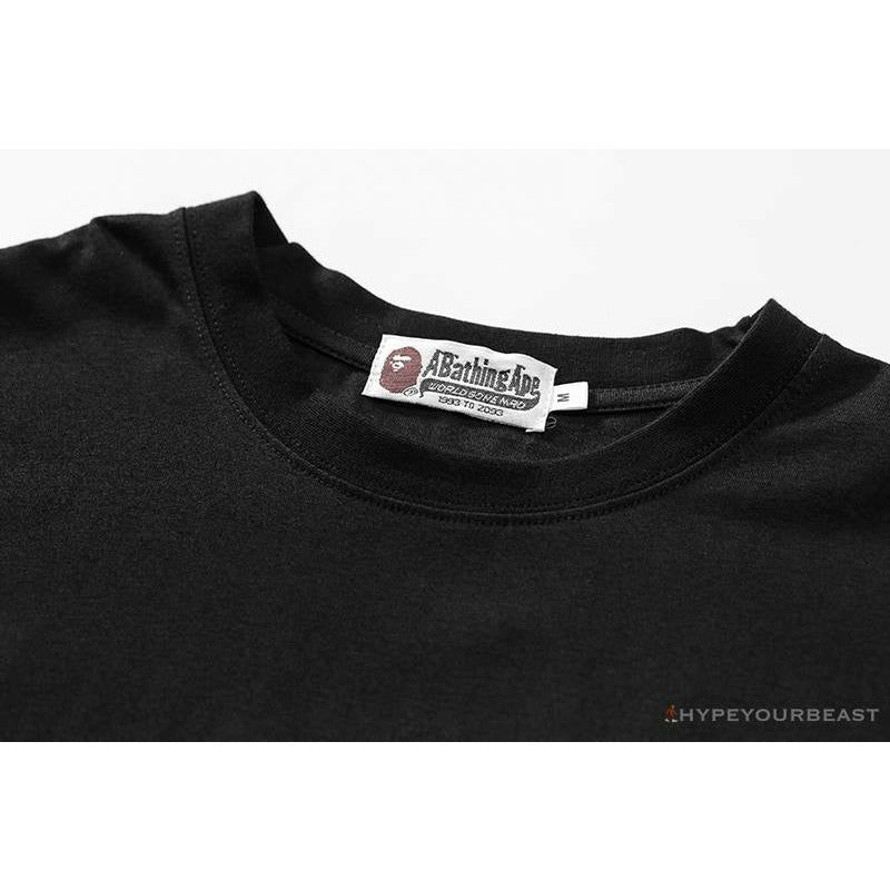 BAPE Classic Embroidered Logo Ape Head Tee Shirt 'BLACK'