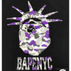 BAPE NYC New York Limited Purple Camouflage Ape Head Tee Shirt 'BLACK'