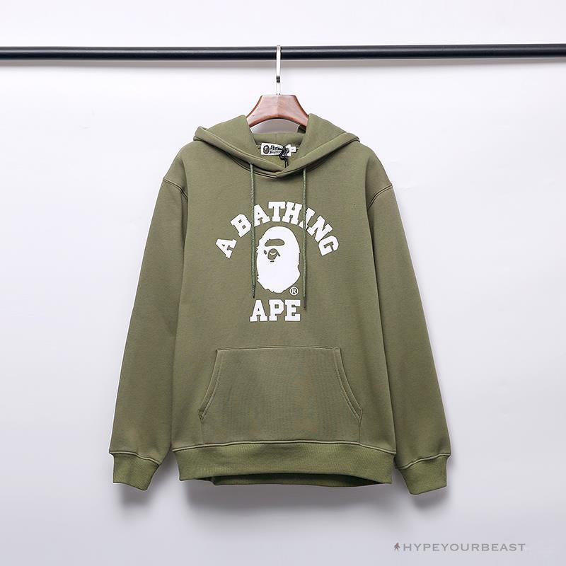 BAPE x Bathing Ape Head Hoodie 'ARMY GREEN'