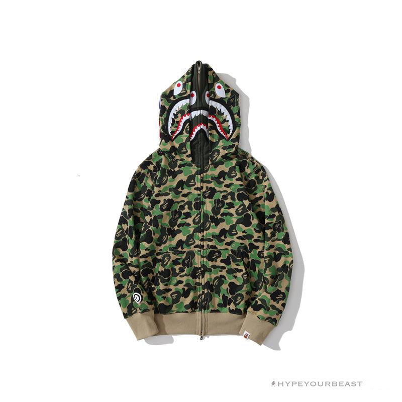 BAPE Camo Hoodie Shark Head 'GREEN'