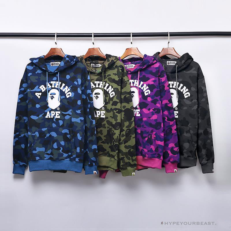 BAPE x Bathing Ape Head Camouflage Hoodie 'BLUE'