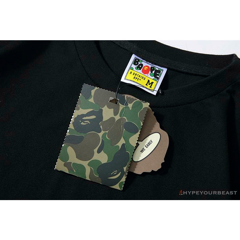 BAPE APES TOGETHER English Alphabet Ape Head Long Sleeve Shirt 'BLACK'