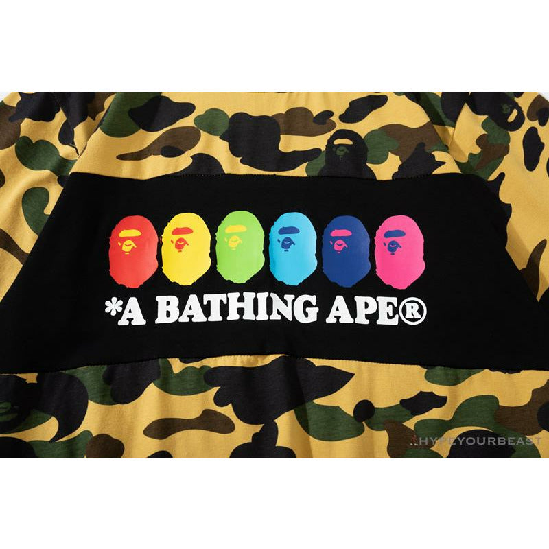BAPE KIDS Color Ape Head Camouflage Tee Shirt 'YELLOW'