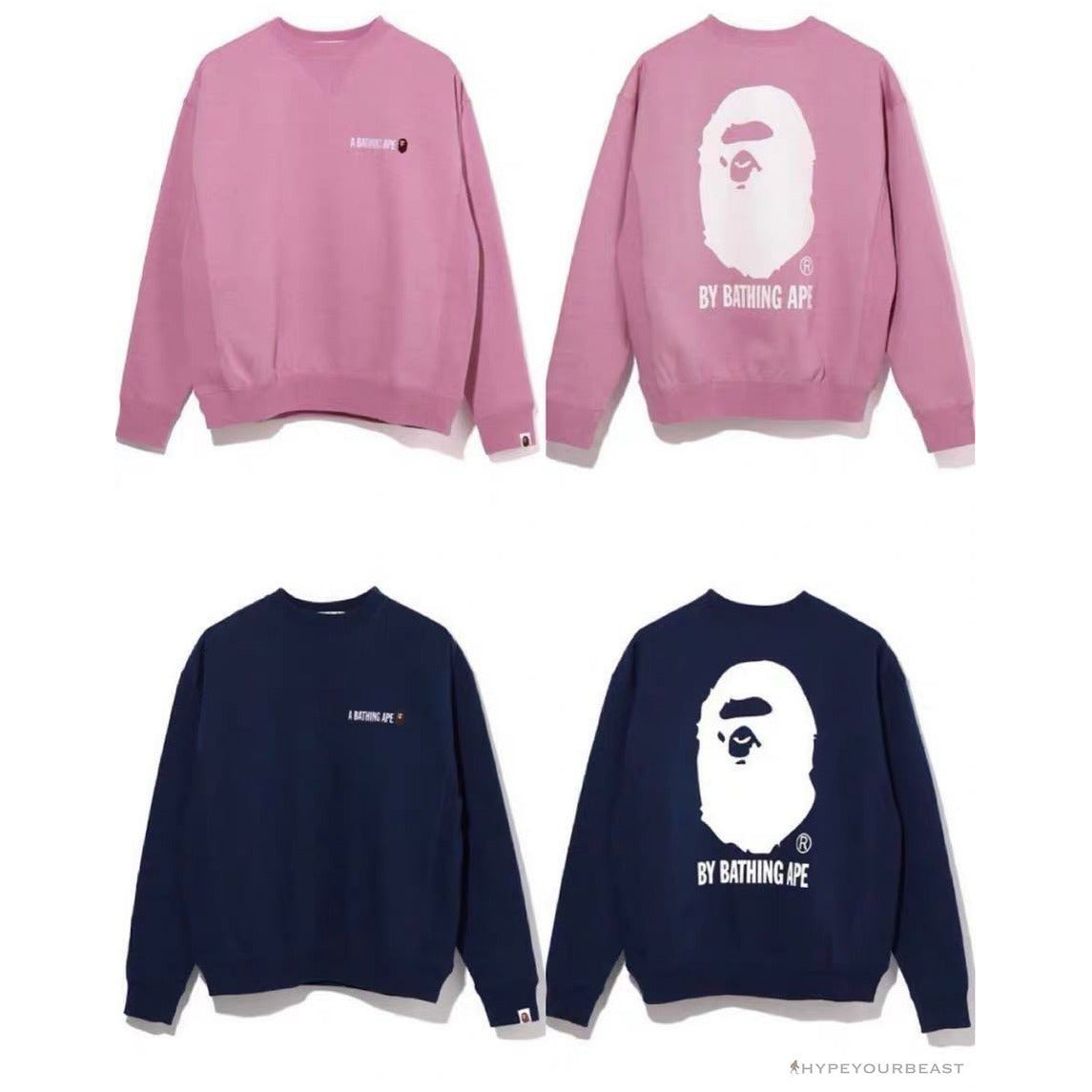 BAPE Behind The Great Ape-Man Head Long Sleeve Shirt 'PINK'