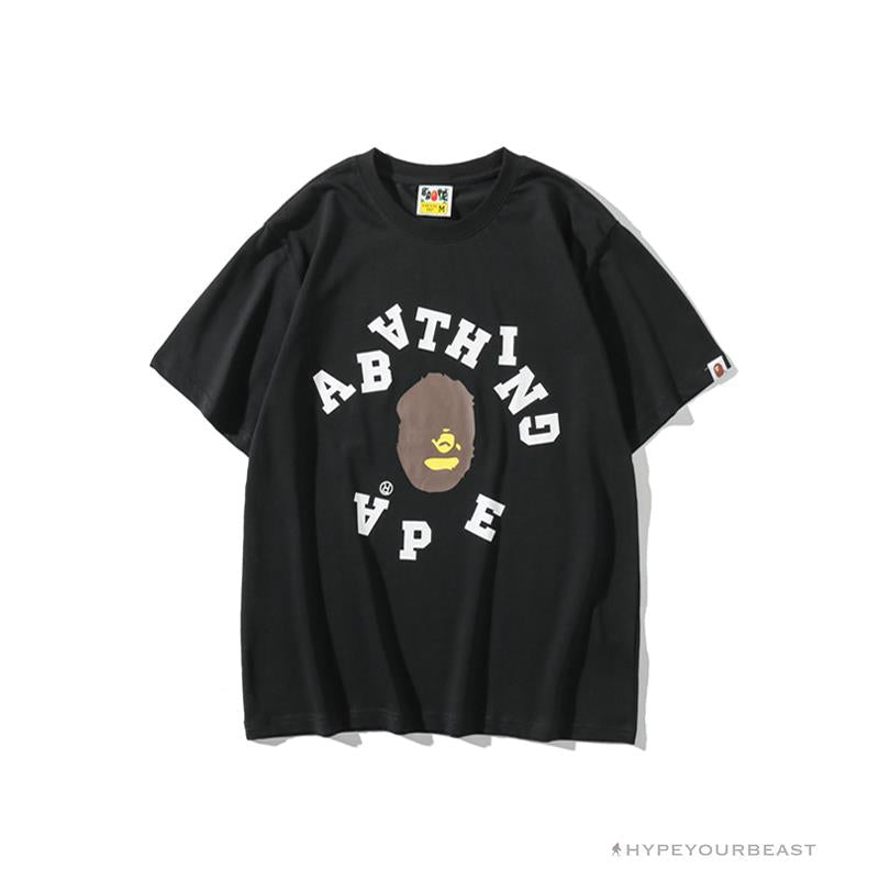 BAPE Messy Letters Upside Down Little Ape Head Tee Shirt 'BLACK'