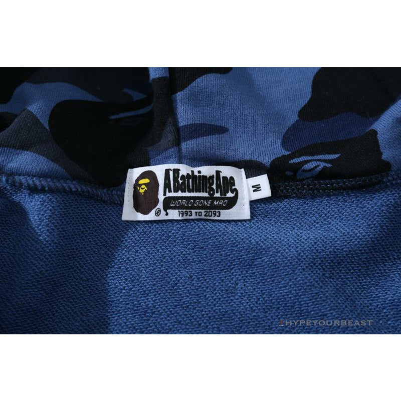 BAPE Camo Hoodie Shark Head 'NAVY BLUE'