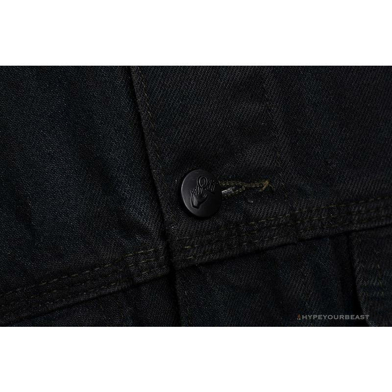 OFF-WHITE Autumn and Winter New ️Back Blue Arrow Wash Denim Jacket