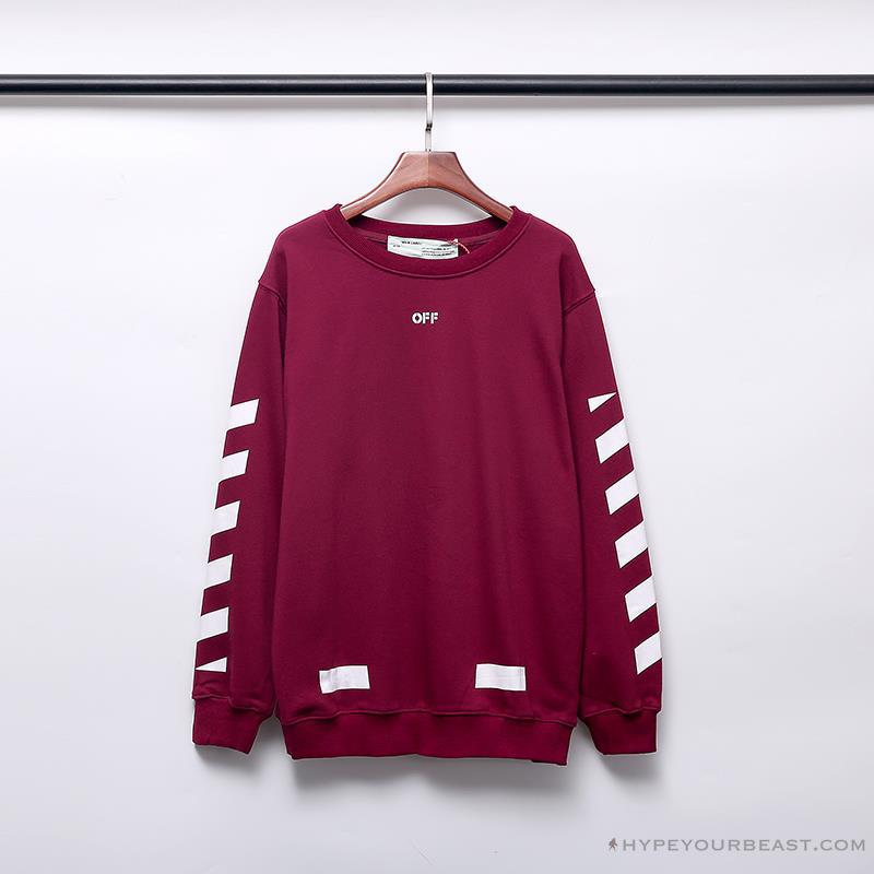 OFF-WHITE Classic Basic Cotton Terry Long Sleeve Shirt 'WINE RED'