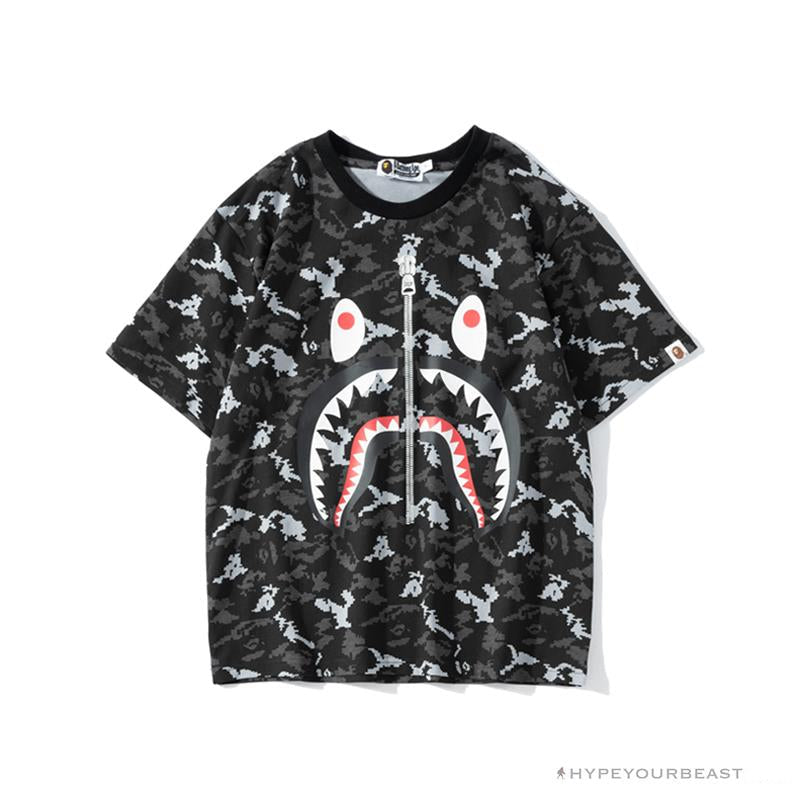 BAPE Digital Pixel Camouflage Tee Shirt 'BLACK'