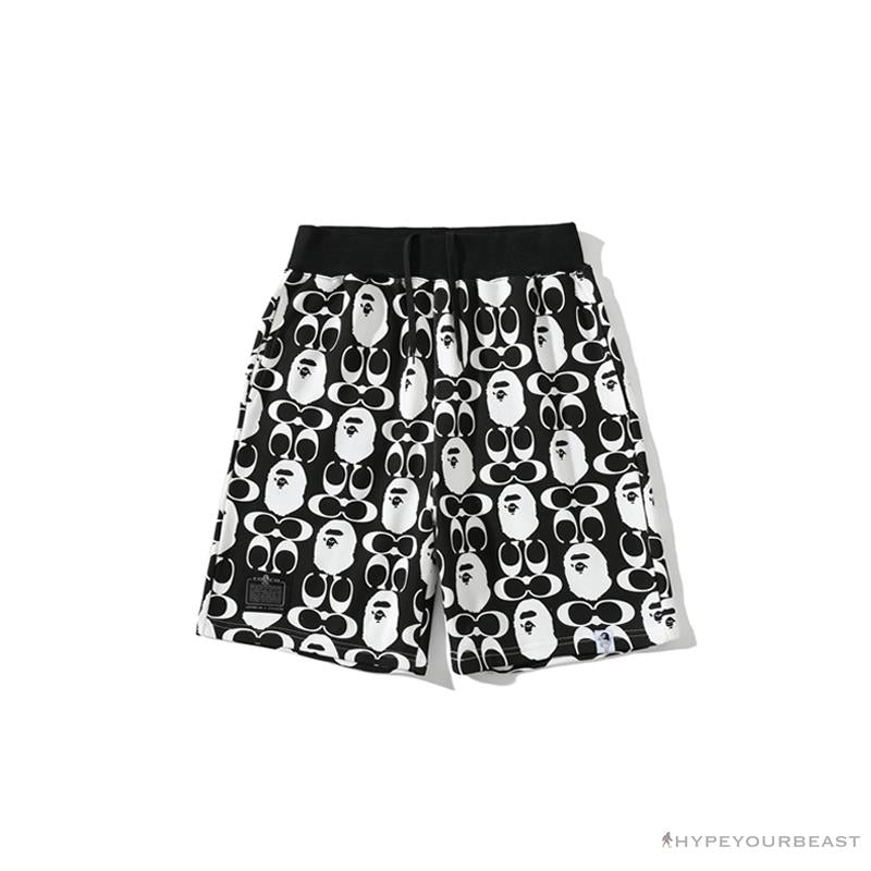 BAPE x COACH Co-Branded Black-White Shorts