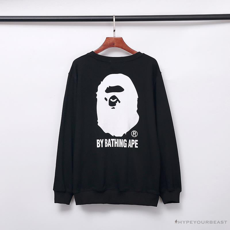 BAPE Behind The Great Ape-Man Head Long Sleeve Shirt 'BLACK'