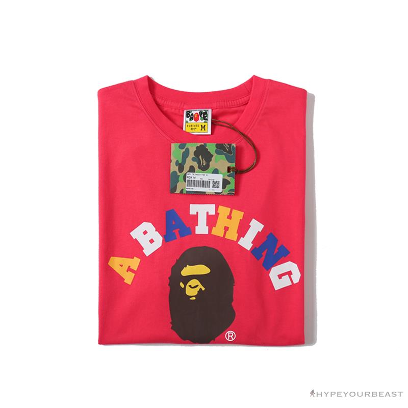 BAPE Little Ape Head Colorful Classic Tee Shirt 'PINK'