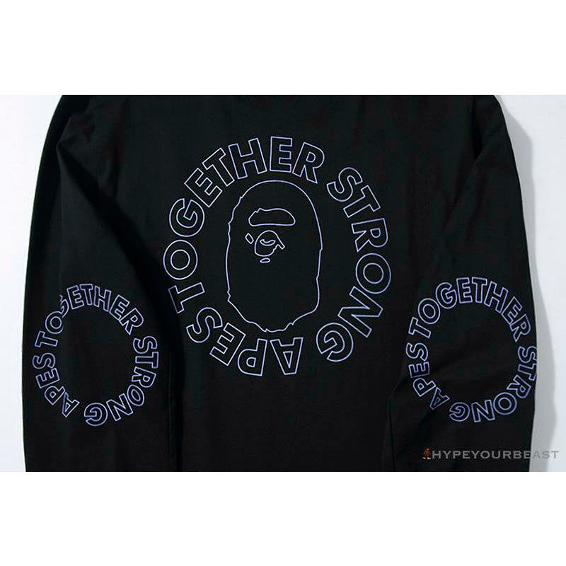 BAPE APES TOGETHER English Alphabet Ape Head Long Sleeve Shirt 'BLACK'