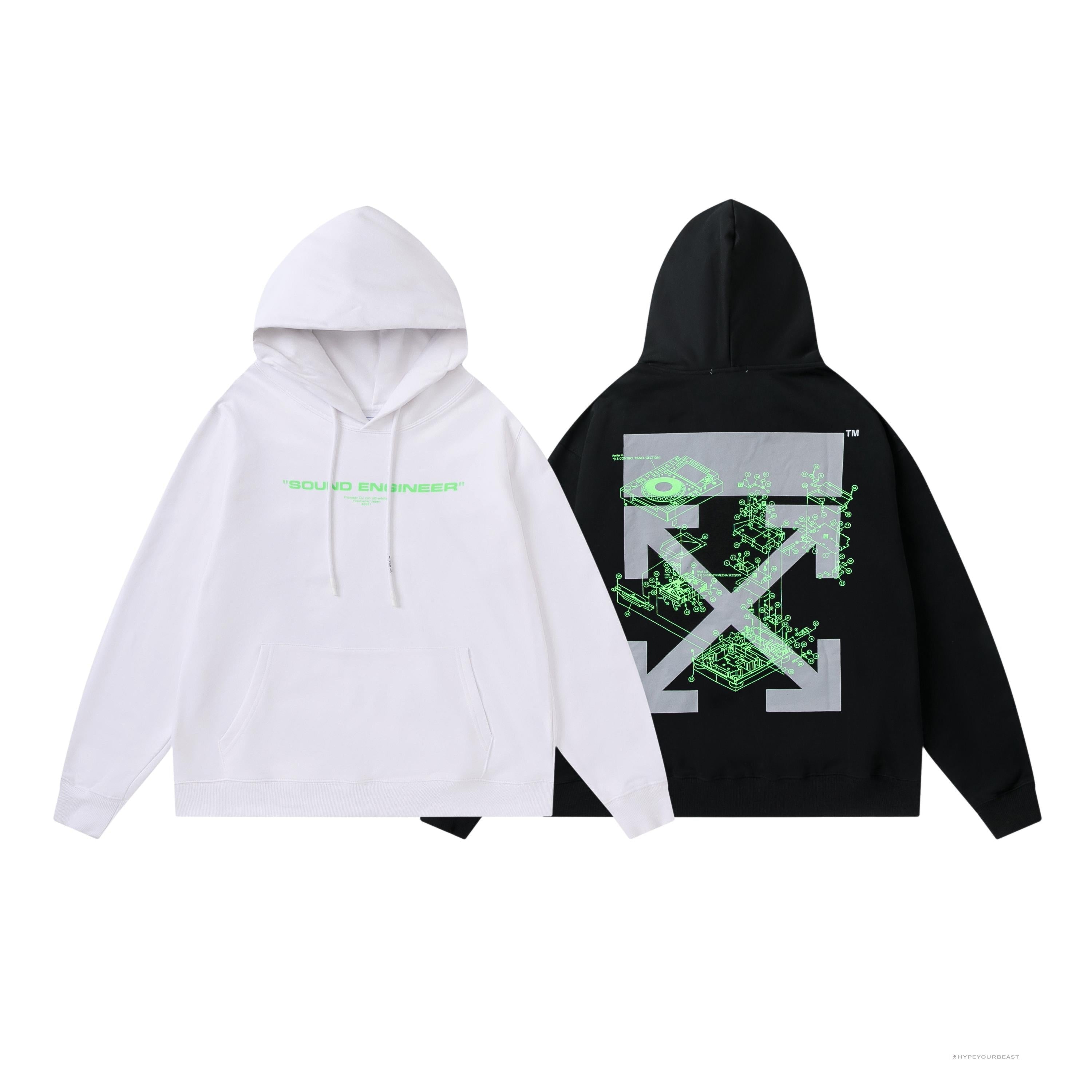 Off White Hoodie Machine White