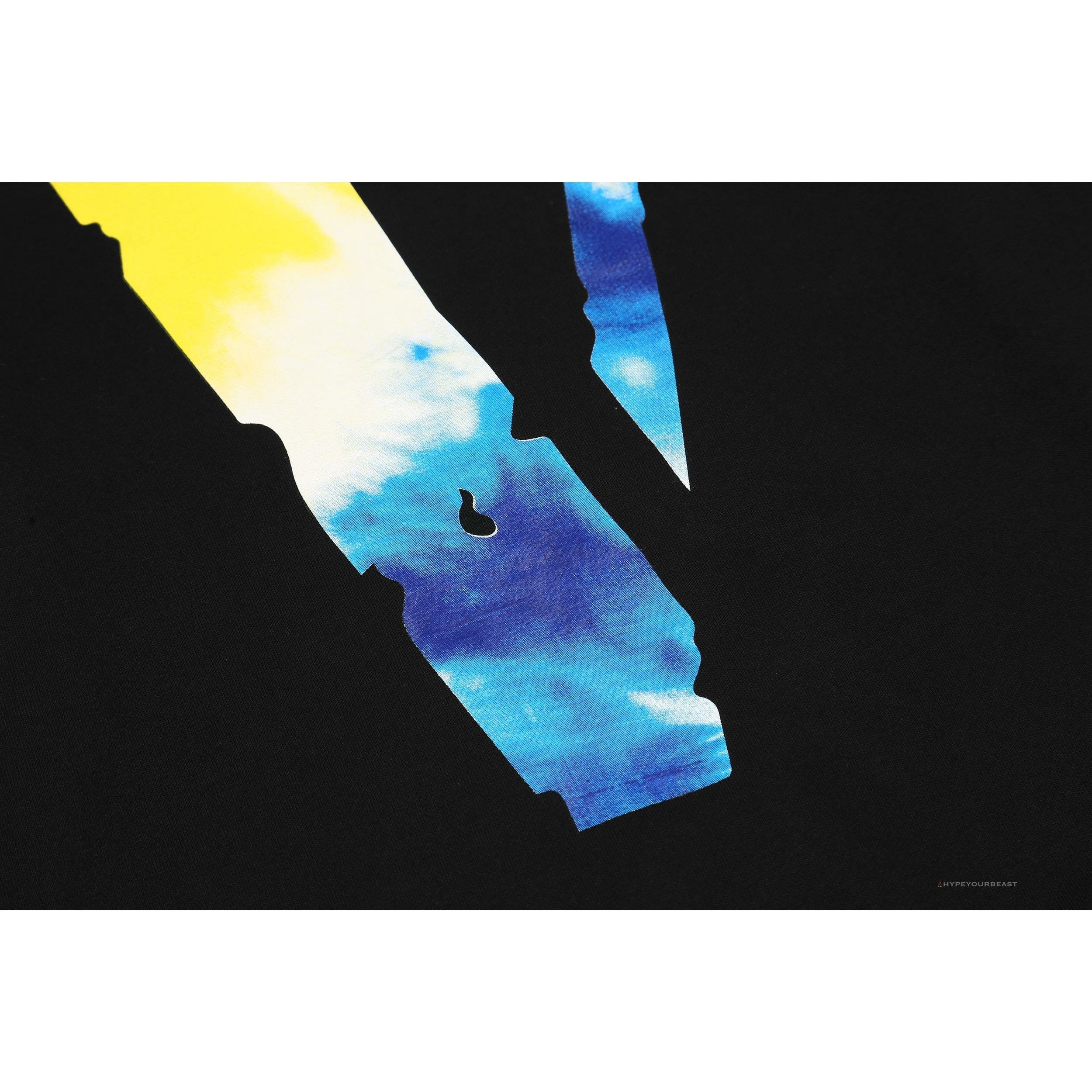 Vlone Hoodie Blue Yellow Logo (Black)