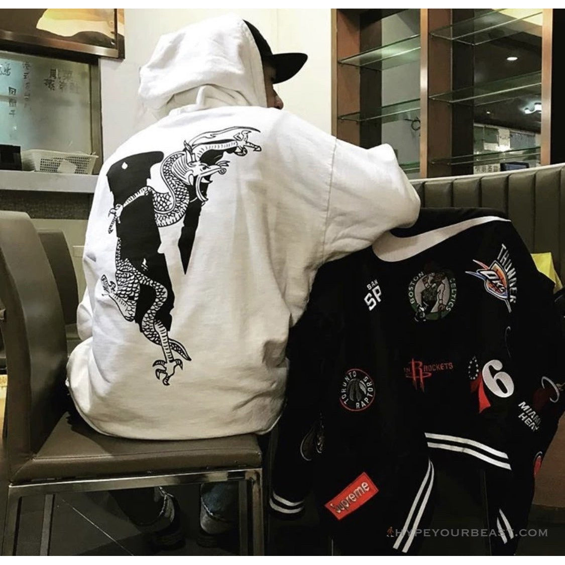 Vlone Black White Serpent Hoodie