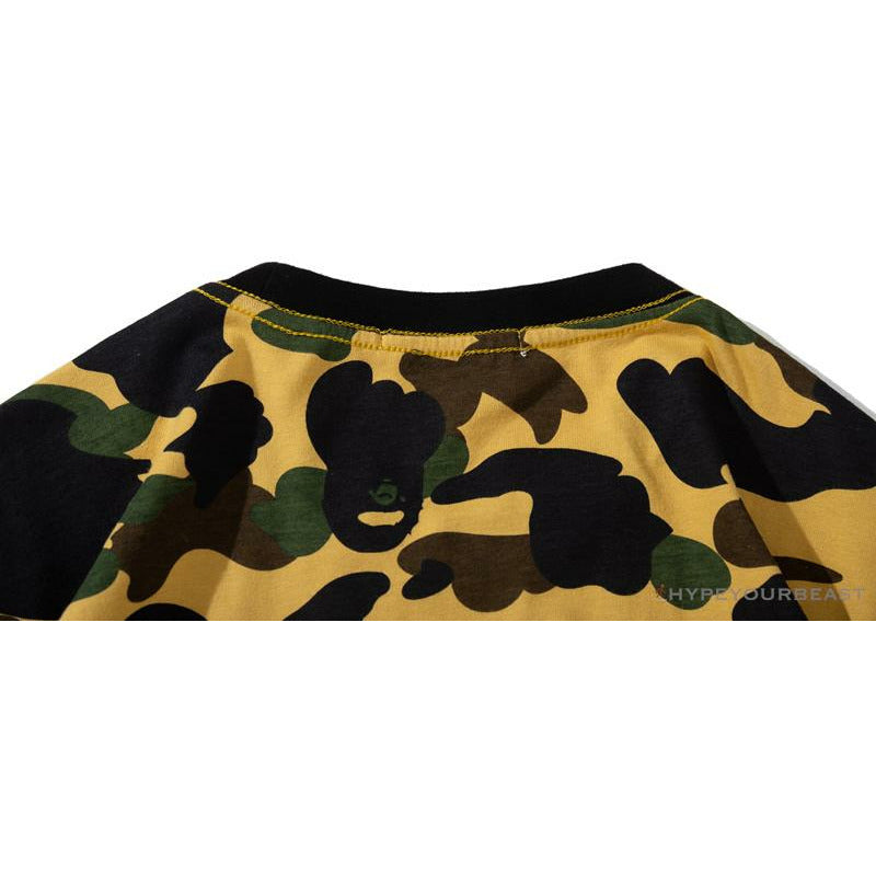 BAPE KIDS Color Ape Head Camouflage Tee Shirt 'YELLOW'
