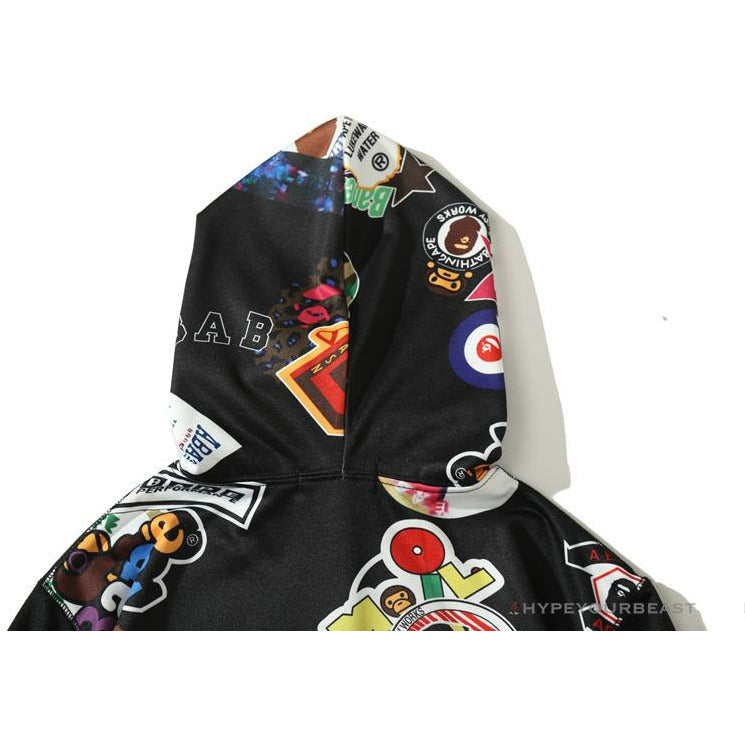 BAPE Badge LOGO Sticker Style Stitching Hoodie