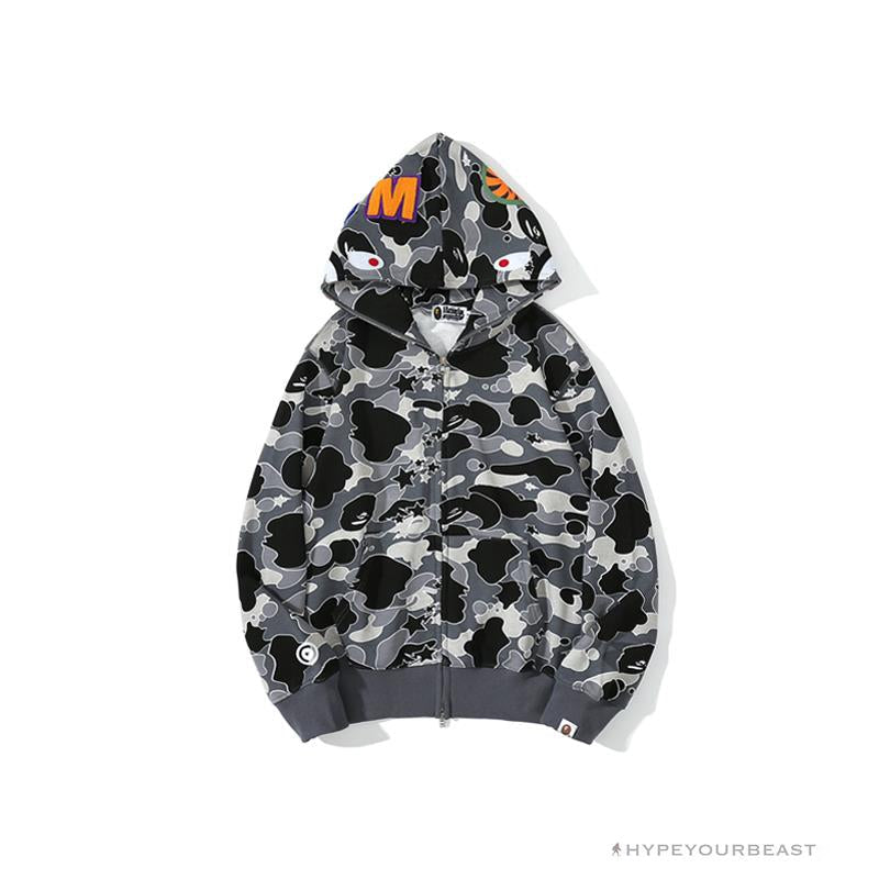 BAPE Shark Head STA Star Camouflage Hoodie 'BLACK'