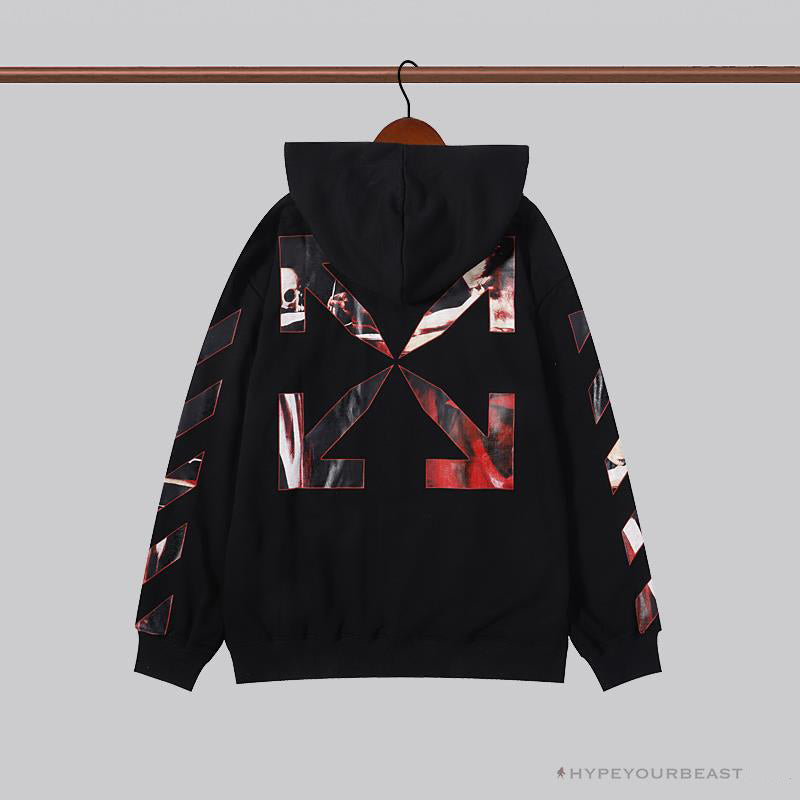 OFF-WHITE Skull and Writing Hoodie 'BLACK'