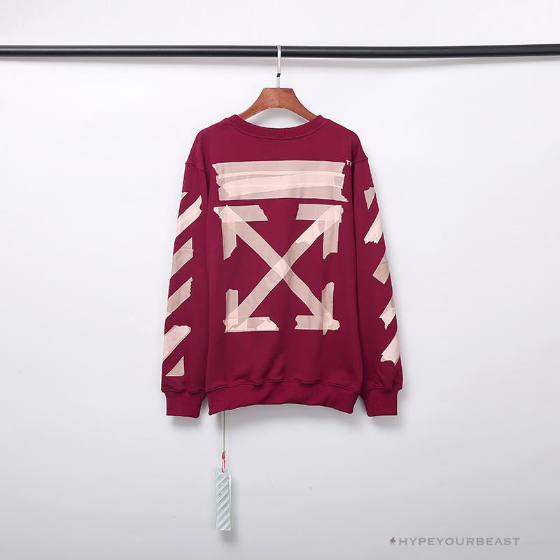 OFF-WHITE Rubber Strip Arrow Long Sleeve Shirt 'WINE RED'