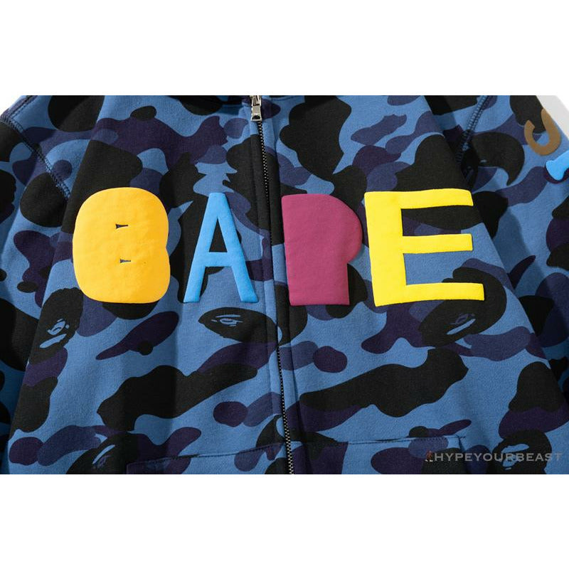BAPE x Readymade Tiger Head Foam Camouflage Hoodie 'BLUE'