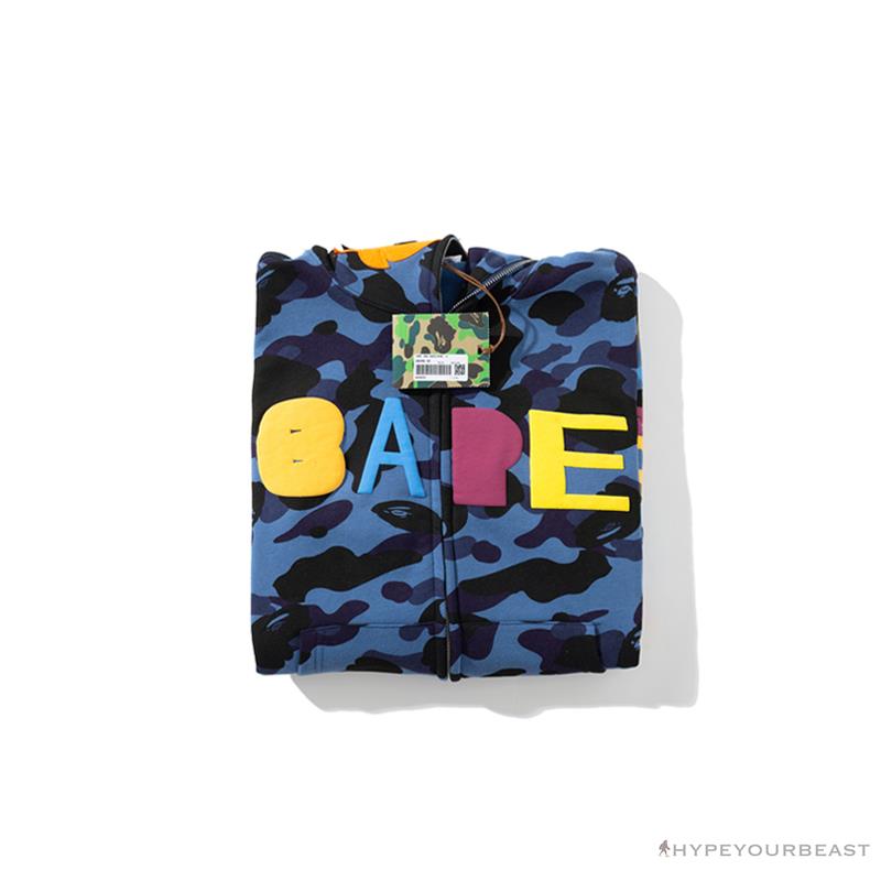 BAPE x Readymade Tiger Head Foam Camouflage Hoodie 'BLUE'