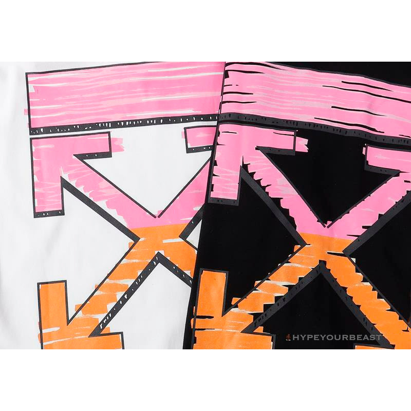 OFF-WHITE Pink Orange Arrow Hoodie 'BLACK'