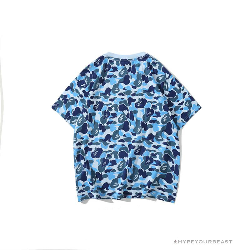 BAPE Ape Head Star Camouflage Shading Tee Shirt 'BLUE'