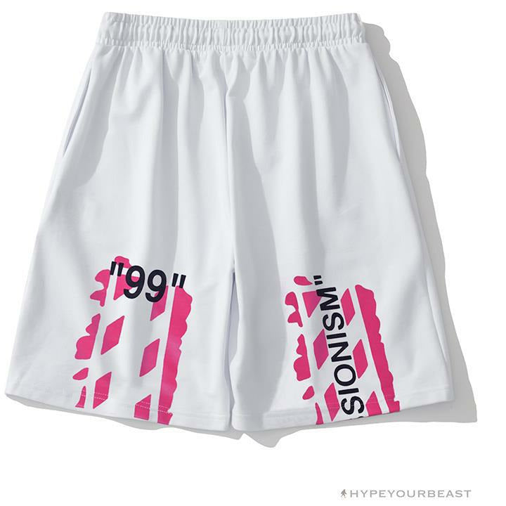 OFF-WHITE 99 x Pink Arrow Shorts 'WHITE'