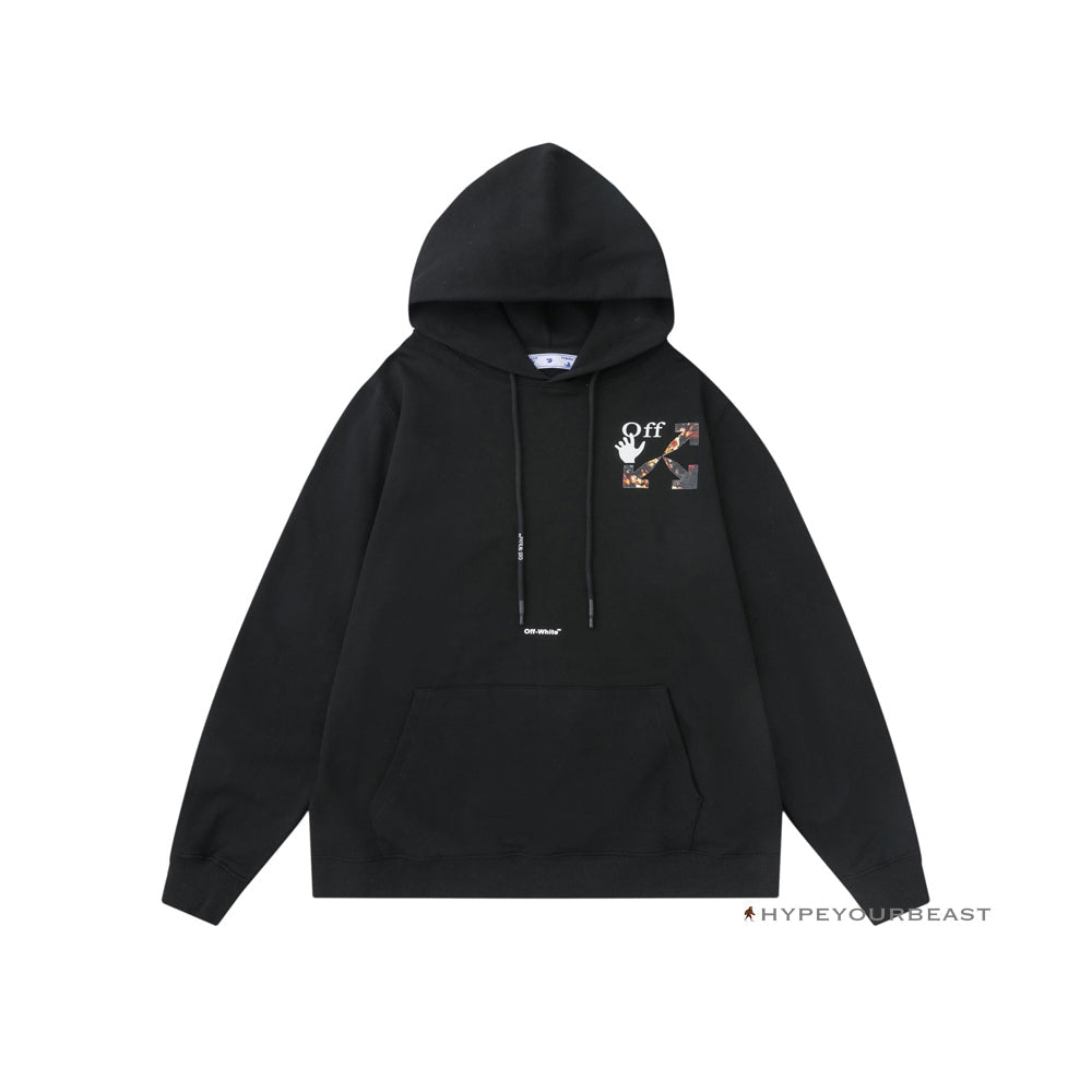 Off White Hoodie Jabba Flower - Black