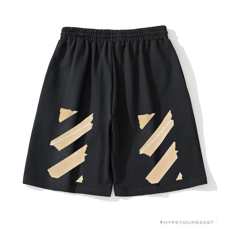 OFF-WHITE Explosive Strip Basic Arrow Shorts 'BLACK'