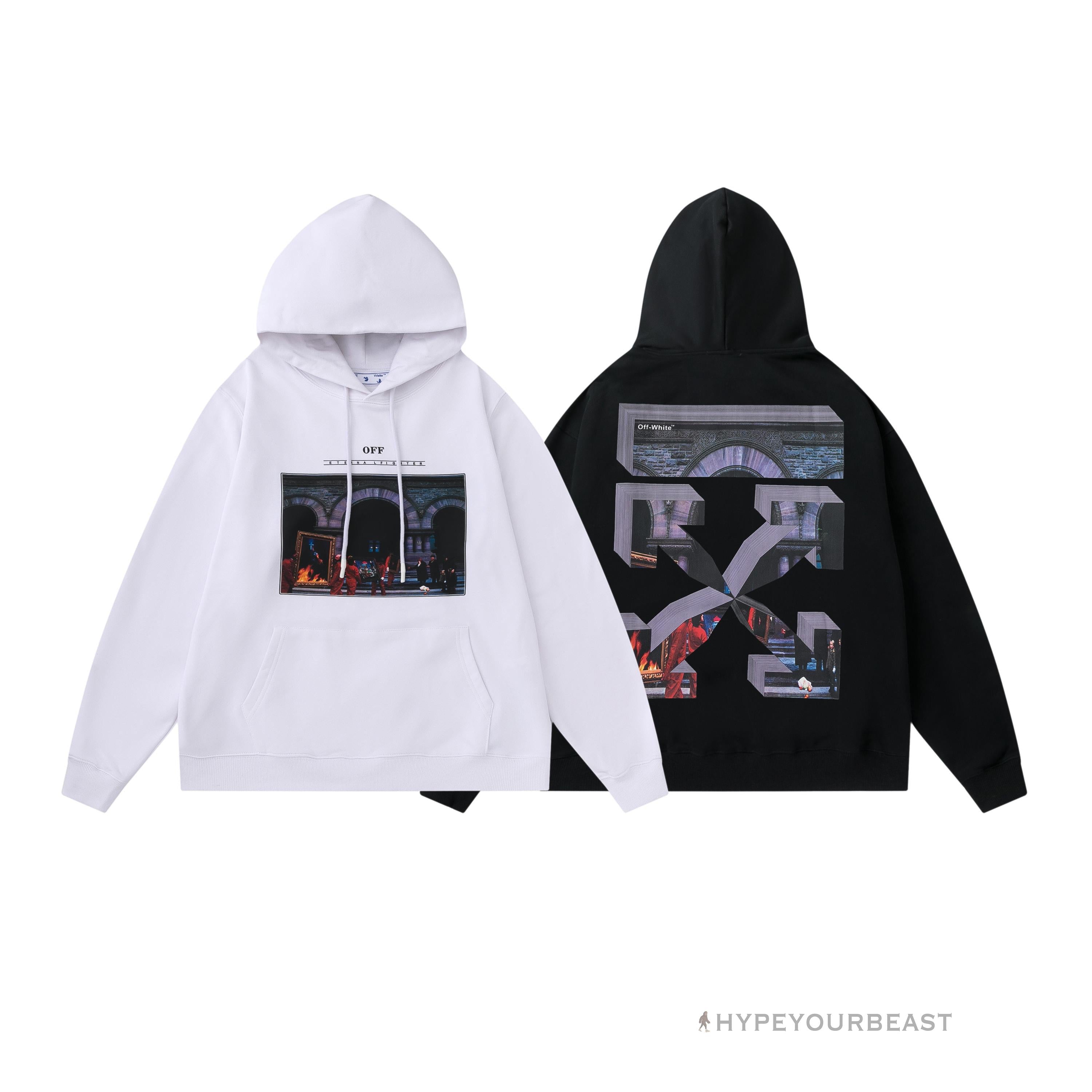 Off White Hoodie Fighter - Black