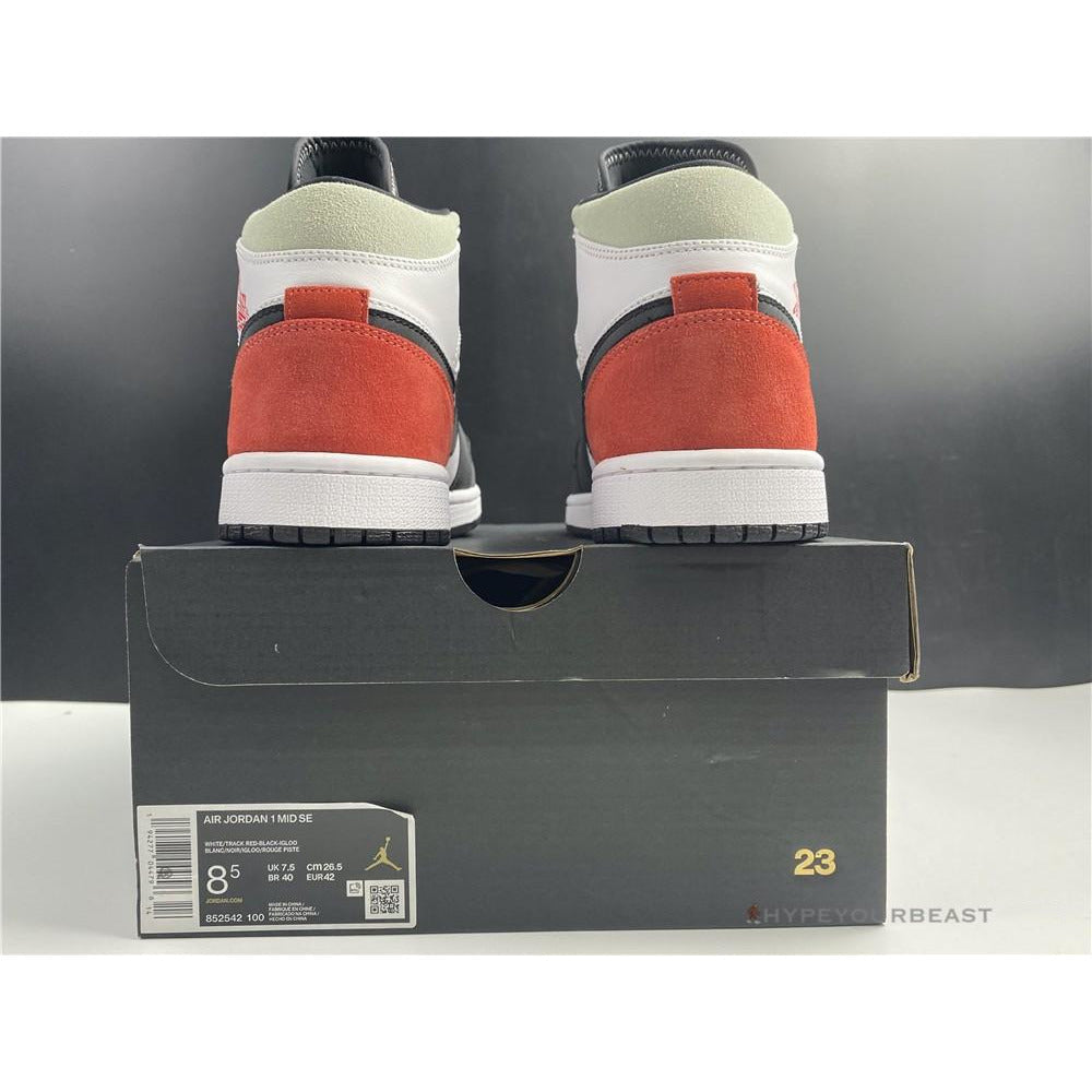 Air Jordan 1 Mid White Red Black